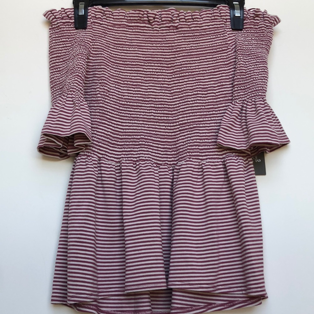 Vince Camuto Off Shoulder Striped Top